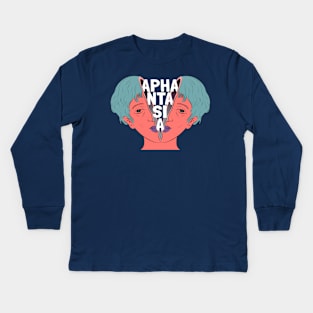 Split Head - Aphantasia, Aphant, Surreal Aphantastic Kids Long Sleeve T-Shirt